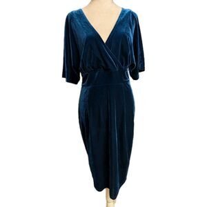GOWNTOWN Dress Velvet Sz L Pencil Evening Party Festival Holiday Audrey Hepburn